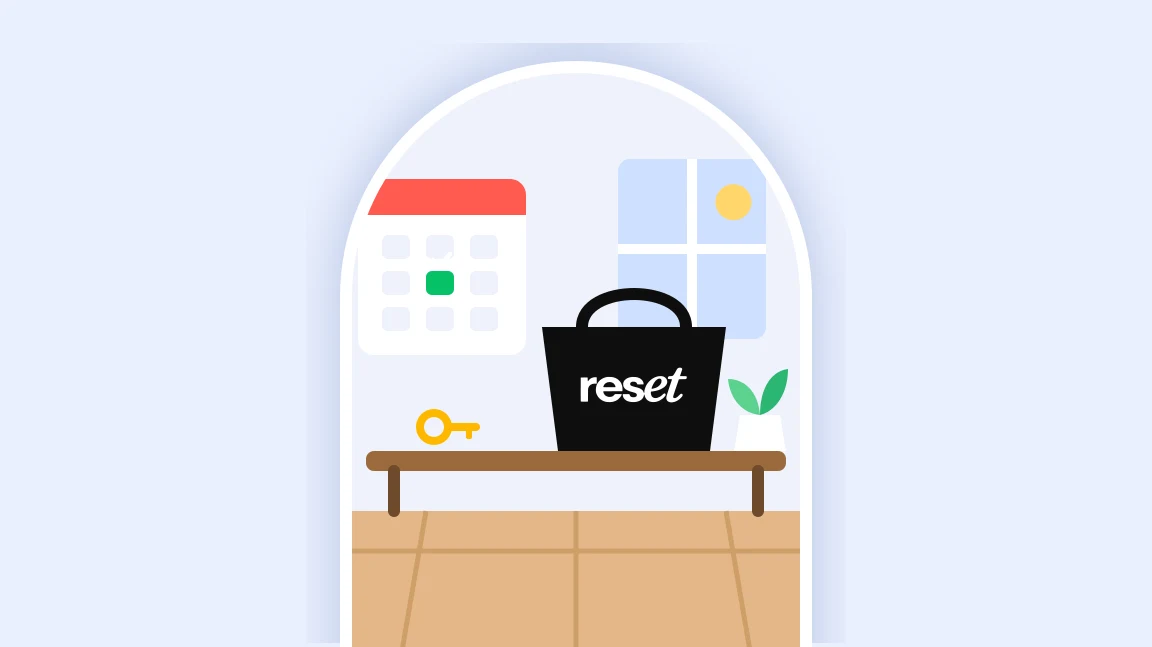A RESET team member making a bed
